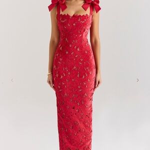 House of CB Tiff Velvet Lace Dress